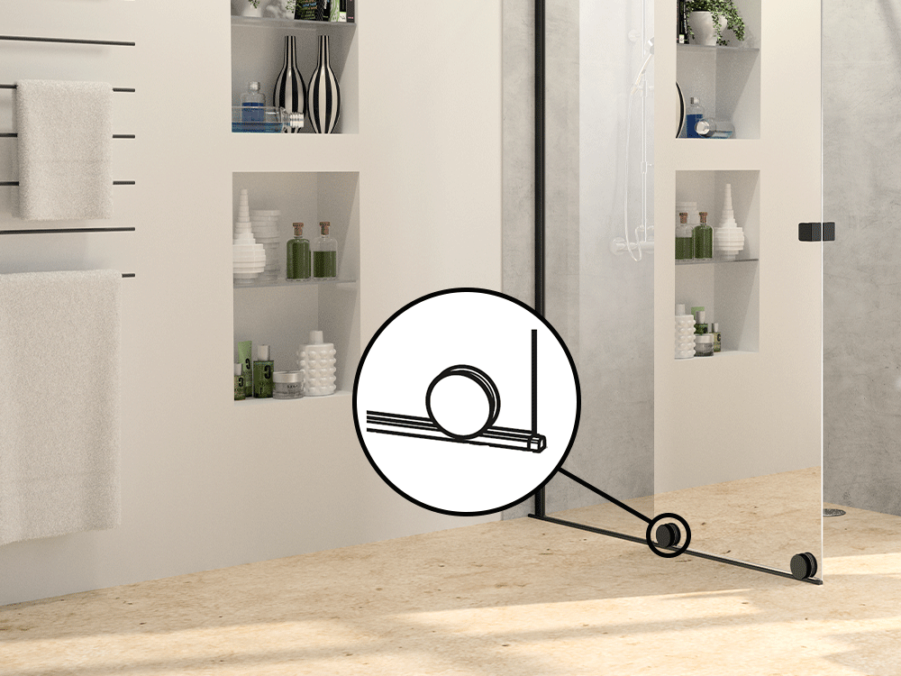 Gleiter Rollen und Gleiter – HÜPPE Bad-Shop