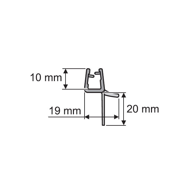 Ablaufleiste (6mm) - 2 Stück (1000mm) Gummilippe: 20mm