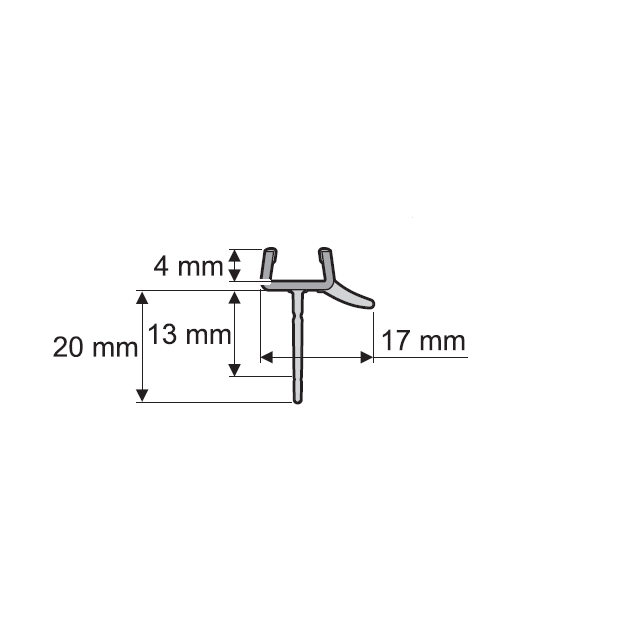 Ablaufprofil (8mm) gebogen - 2 Stück (534mm)