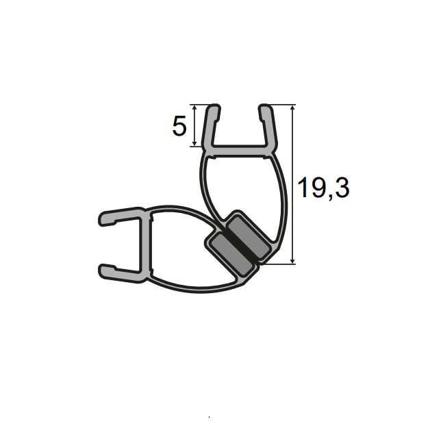 Magnetleiste 45° (6mm) - 2 Stück (2025mm) für Ecklösung