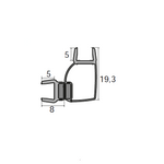 Ergänzungsset Innen/Außenöffnung (vor Ort kürzbar). Nur für Tür mit Seitenwand in 6mm geeignet